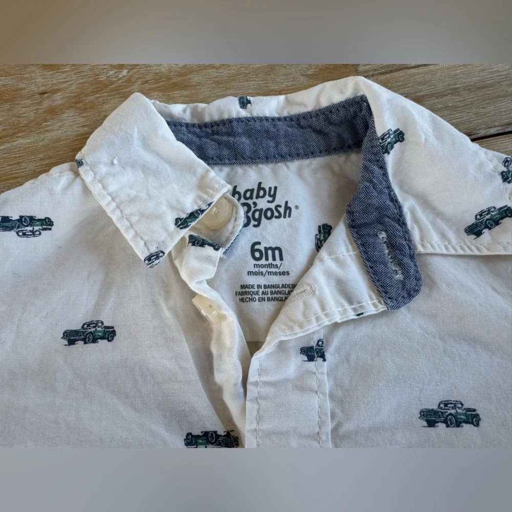 BUNDLE OshKosh B'Gosh Gingham and Car Button Down Body Suits
